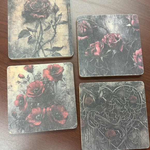 Floral Art Coaster Set - Picture 1 of 1